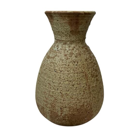 Vintage Studio Pottery Stoneware Vase Signed Modern Organic Neutral Home Decor - Picture 4 of 10